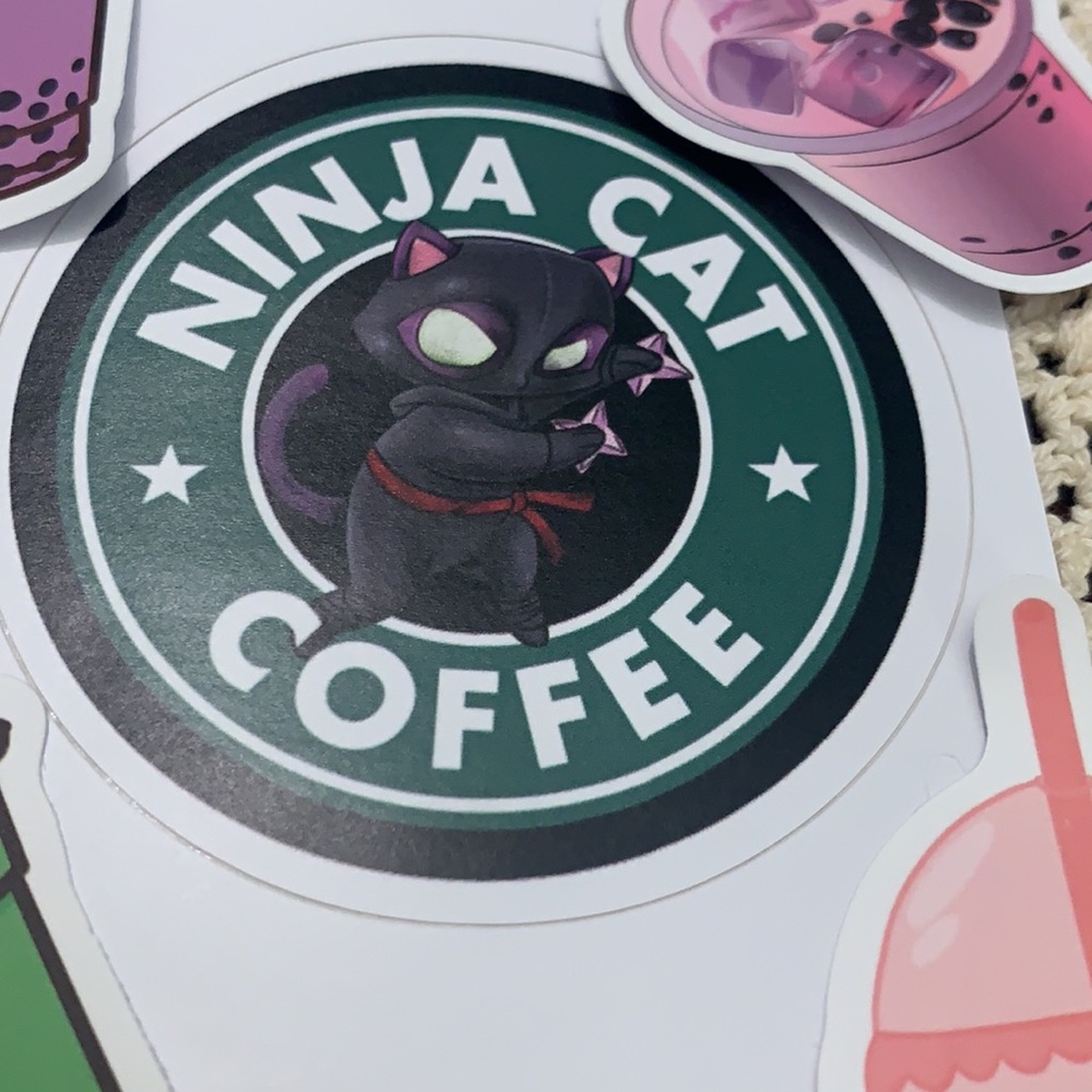 Ninja Cat Coffee Sticker Bundle - Picture 2 of 2